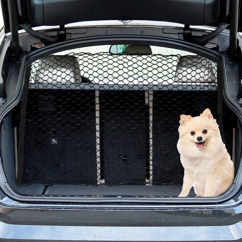 GLIDESMOOTH Dog Car Net Barrier, Hook Pet Divider - Black, 47.24"x27.56" - Image 1